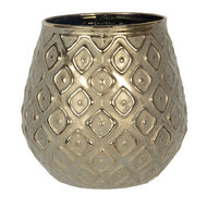 Clayre & Eef | Glazen Theelichthouder Goudkleurig ø 10x10 cm | 6GL2768