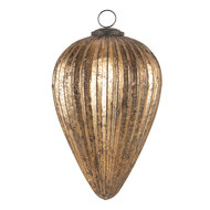 Clayre & Eef | Kerstbal XL Goudkleurig ø 13x20 cm | 6GL3105