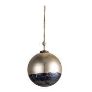 Clayre & Eef | Kerstbal XL Goudkleurig, Zwart ø 17x17 cm | 6GL3117