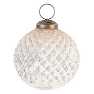 Clayre & Eef | Kerstbal Beige ø 7x7 cm | 6GL3189
