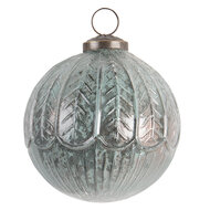Clayre & Eef | Kerstbal Turquoise ø 10x10 cm | 6GL3193