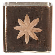 Clayre & Eef | Theelichthouder Goudkleurig Bruin 7x7x9 cm | 6GL3211