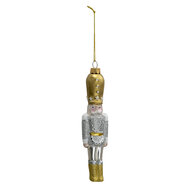Clayre & Eef | Decoratie Hanger Notenkraker Goudkleurig, Wit 4x4x17 cm | 6GL3318