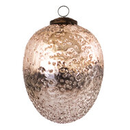 Clayre & Eef | Kerstbal Roze ø 9x13 cm | 6GL3526M