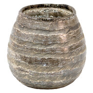 Clayre & Eef | Glazen Theelichthouder Grijs ø 10x10 cm | 6GL3596