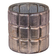 Clayre & Eef | Glazen Theelichthouder Zilverkleurig ø 10x10 cm | 6GL3606