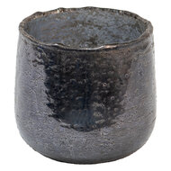 Clayre & Eef | Glazen Theelichthouder Grijs ø 9x8 cm | 6GL3611