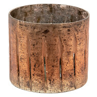 Clayre & Eef | Glazen Theelichthouder Koperkleurig ø 13x11 cm | 6GL3626