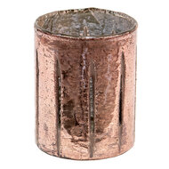 Clayre & Eef | Glazen Theelichthouder Roze ø 9x11 cm | 6GL3628
