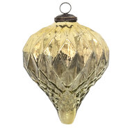 Clayre & Eef | Kerstbal Goudkleurig ø 13x15 cm | 6GL3650
