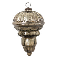Clayre & Eef | Kerstbal XL Zilverkleurig ø 14x22 cm | 6GL3653