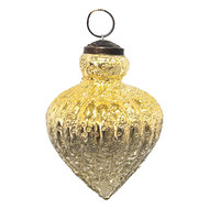 Clayre & Eef | Kerstbal Goudkleurig ø 8x11 cm | 6GL3654