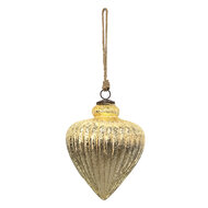 Clayre & Eef | Kerstbal XL Goudkleurig ø 17x22 cm | 6GL3656
