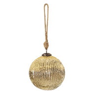 Clayre & Eef | Kerstbal Goudkleurig ø 12x12 cm | 6GL3659