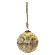 Clayre & Eef | Kerstbal Goudkleurig ø 14x14 cm | 6GL3660
