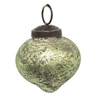 Clayre & Eef | Kerstbal Groen, Bruin ø 5x5 cm | 6GL3661