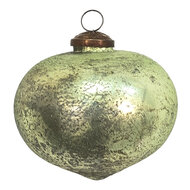 Clayre & Eef | Kerstbal Groen, Bruin ø 10x9 cm | 6GL3663