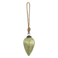 Clayre & Eef | Kerstbal Groen ø 7x12 cm | 6GL3665