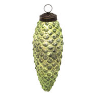 Clayre & Eef | Kerstbal Groen, Bruin 5x3x10 cm | 6GL3667