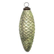 Clayre & Eef | Kerstbal Groen, Bruin 6x5x16 cm | 6GL3668