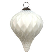 Clayre & Eef | Kerstbal XL Wit ø 16x20 cm | 6GL3678