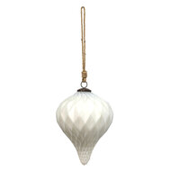 Clayre & Eef | Kerstbal XL Wit ø 16x20 cm | 6GL3678