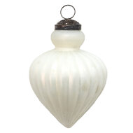 Clayre & Eef | Kerstbal Wit ø 8x9 cm | 6GL3679