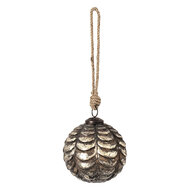 Clayre & Eef | Kerstbal Koperkleurig, Bruin ø 9x9 cm | 6GL3686