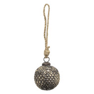 Clayre & Eef | Kerstbal Koperkleurig, Bruin ø 7x7 cm | 6GL3687
