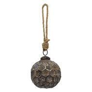 Clayre & Eef | Kerstbal Koperkleurig, Bruin ø 7x7 cm | 6GL3689