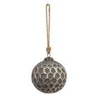 Clayre & Eef | Kerstbal Koperkleurig, Bruin ø 12x12 cm | 6GL3691