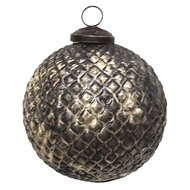 Clayre & Eef | Kerstbal Bruin ø 9x9 cm | 6GL3699