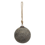 Clayre & Eef | Kerstbal Bruin ø 14x14 cm | 6GL3701