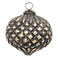 Clayre & Eef | Kerstbal Koperkleurig, Bruin ø 9x9 cm | 6GL3702