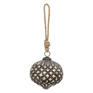 Clayre & Eef | Kerstbal Koperkleurig, Bruin ø 9x9 cm | 6GL3702