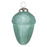 Clayre & Eef | Kerstbal Eikel Groen ø 7x10 cm | 6GL3723