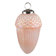 Clayre & Eef | Kerstbal Roze ø 7x12 cm | 6GL3726