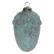 Clayre & Eef | Kerstbal Eikel Groen ø 10x16 cm | 6GL3741