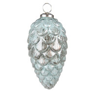 Clayre & Eef | Kerstbal Turquoise, Bruin ø 8x15 cm | 6GL3744