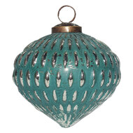 Clayre & Eef | Kerstbal Groen ø 10x10 cm | 6GL3761