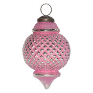 Clayre & Eef | Kerstbal Roze ø 8x10 cm | 6GL3766