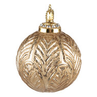 Clayre & Eef | Kerstbal Goudkleurig ø 7x9 cm | 6GL3821