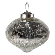 Clayre & Eef | Kerstbal Zilverkleurig ø 7x7 cm | 6GL3827