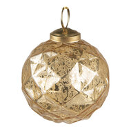Clayre & Eef | Kerstbal Goudkleurig ø 7x7 cm | 6GL3831