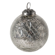 Clayre & Eef | Kerstbal Zilverkleurig ø 9x10 cm | 6GL3847