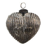 Clayre & Eef | Kerstbal Grijs 7x4x8 cm | 6GL3849