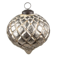 Clayre & Eef | Kerstbal Beige 9x9x9 cm | 6GL3852