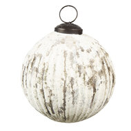 Clayre & Eef | Kerstbal Beige Bruin ø 9x10 cm | 6GL3861
