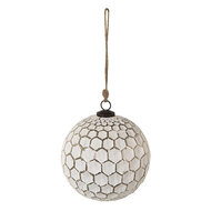 Clayre & Eef | Kerstbal Wit ø 15x15 cm | 6GL3870