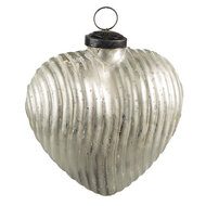 Clayre & Eef | Kerstbal Zilverkleurig 9x4x10 cm | 6GL3878